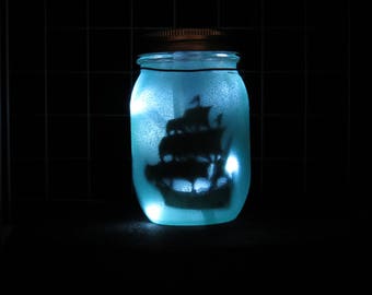Hanging Luminary Jar (Ship and Mermaid)
