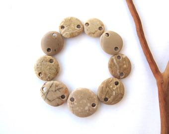 Rock Links Mediterranean Beach Stone Jewelry Links River Rock Beach Pebble Diy Jewelry River Stone Connectors Small BEIGE LINKS 15-21 mm
