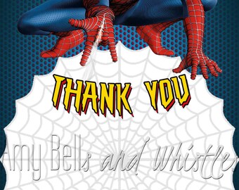 Spiderman Thank You Card - 6x4 Digital File - Instant Download
