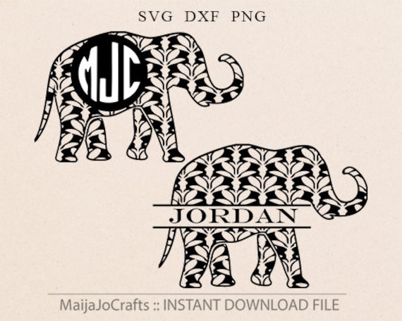 Download Elephant SVG Monogram svg Split monogram Svg files for