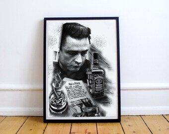 Johnny Cash, Johnny Cash poster, Johnny Cash print, Johnny Cash wall art, Home decoration