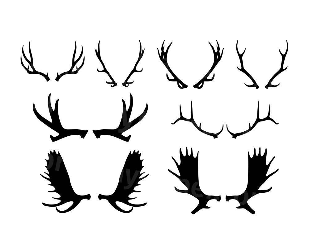 Download Antler Silhouettes SVG Vector Clip Art Bundle - Cutting ...