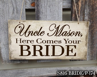 Personalized Here Comes Your Bride Sign, Here Comes Your Bride Sign, Wedding Sign, Here Comes The Bride, Ring Bearer Sign, Personalized Sign