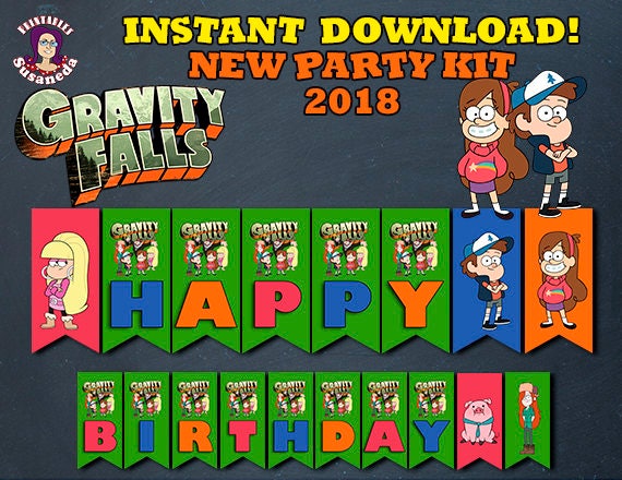 Gravity Falls Party kit Printable Instant Download Gravity