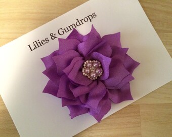 Hair Flower - Wedding Hair Flower - Purple Hair Flower - Flower Hair Clip