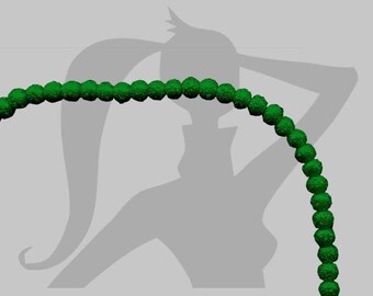 25 x Sandy pearls 6mm bright green