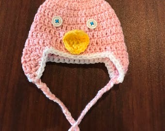 Crochet Chick Hat - Baby Chick Hat - Infant Chick Hat - Newborn Photo Prop - Baby Hat - Infant Hat - Chick Hat - Pink Hat