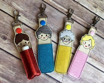 Lip balm holder, Golden Girl Lip balm holder, Lip balm cozy, Lip balm keychain, Gift for her, Best Friend present