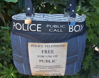 Police Box Doctor inspired Evelyn Bag