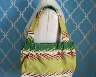 1940s Tropical Barkcloth Bag