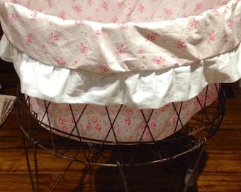 Shabby Chic Laundry Basket Liner!/ Rachel Ashwell Fabric Basket Liner