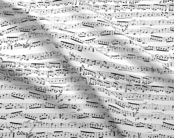 Music Notes Fabric - Black And White Music Notes By Inspirationz - Musician Composer Music Cotton Fabric By The Yard With Spoonflower