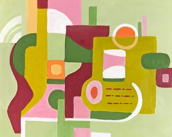 Original Abstract Acrylic Geometric Painting