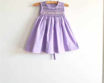 Vintage Purple Smocked Dress