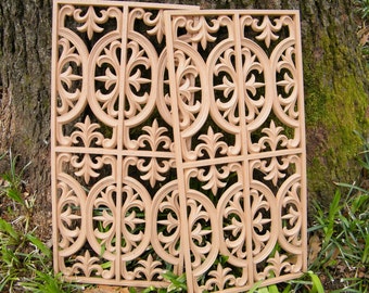 Vintage Pair of Decorative Furniture Embellishment Architectural Trim Moulding Repurpose Pieces