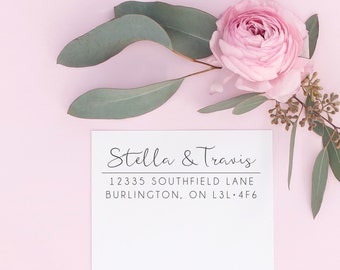 Self Inking Return Address Stamp, Custom Address Stamp, Calligraphy Address Stamp, Custom Return Address Stamp, Wedding Stamp, Wedding Gift