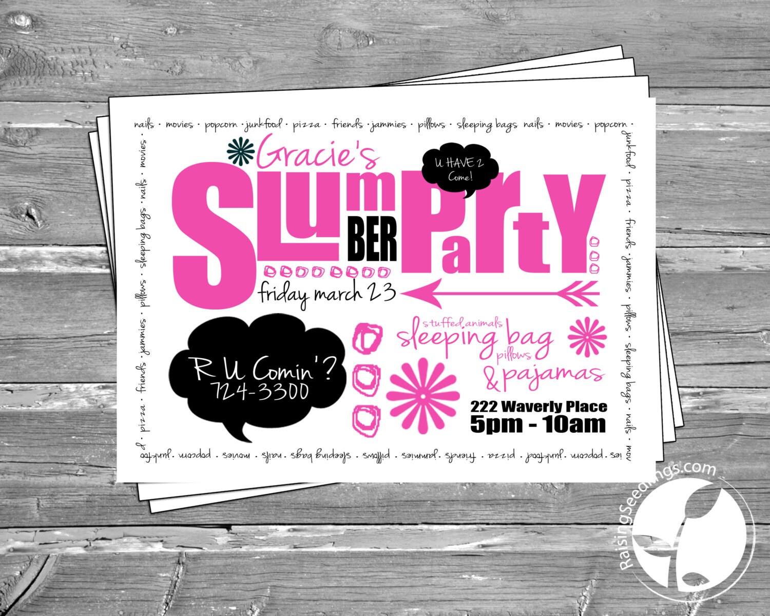 Slumber Party Invitation Template 5