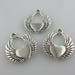 12/100pcs Antique Silver Angel Heart Charms Pendant DIY Jewelry Setting