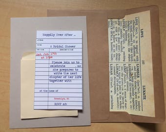 Vintage Library Card Invitation