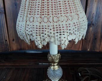 Vintage brass and crystal lamp