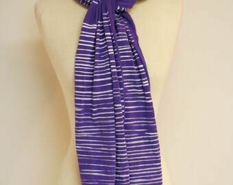 White Stripe purple extra long Scarf