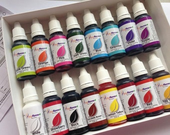A box of 16 gel based food colouring, 16 x 25g