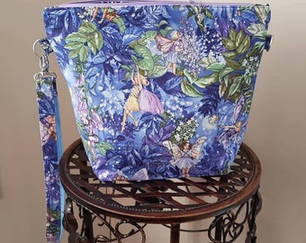 Large Sized -Fairy Themed Project Bag for Knitting -Ready to Ship -Project Bag for Crochet -Fantasy -Project Storage -Yarn Storage -Pixies