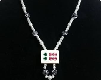 Six Dot Pearl Mah Jongg Necklace