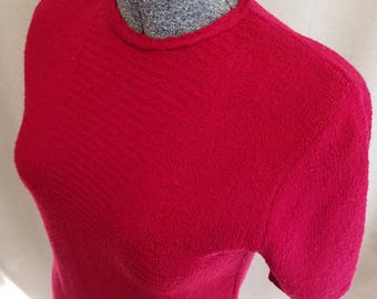 vintage 1930s dress // 30s pink crochet knit dress