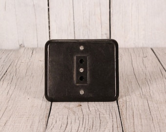 Vintage bakelit electrical socket plug, Wall-plug contact 1970s, Industrial power supply plug, Brown bakelite wall socket, 220V socket