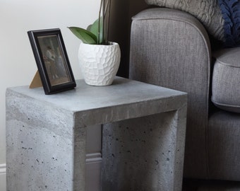 solid concrete side table