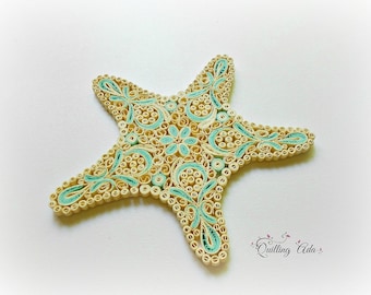 Quilled paper starfish – paper art - home decor – summer decor- wall hanging