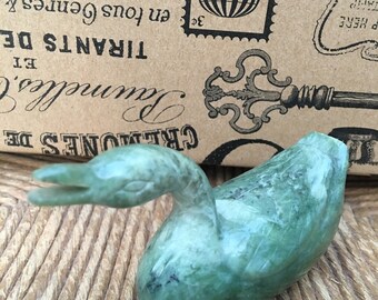 Beautiful carved jade goose figurine