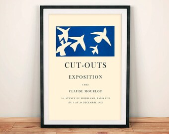 CUT OUTS POSTER: Blue Matisse Style Gallery Exhibition Print