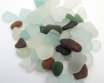 Surf tumbled sea glass Cornwall Seaham English beach glass eco craft supply jewelry making supplies 50 frosted pieces mixed bags lucky dip