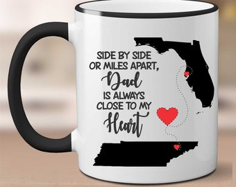 Custom Dad with States Mug, Custom Dad's Mug, Custom Fathers Day Mug, Fathers Day Gift, Dads Mug, Fathers Day Mug, Gift for Dad,Cute Dad Mug