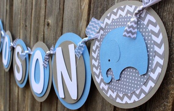 Elephant Baby Shower Banner It's a Boy Banner Baby