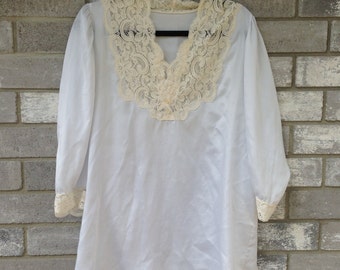 light bluish white lacey nightie cute tunic dress