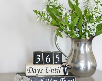 Countdown. Custom Wedding Countdown. Days Until Mr. & Mrs. Countdown. Wedding Gifts. Engagement Gift. Wedding. Custom Blocks.