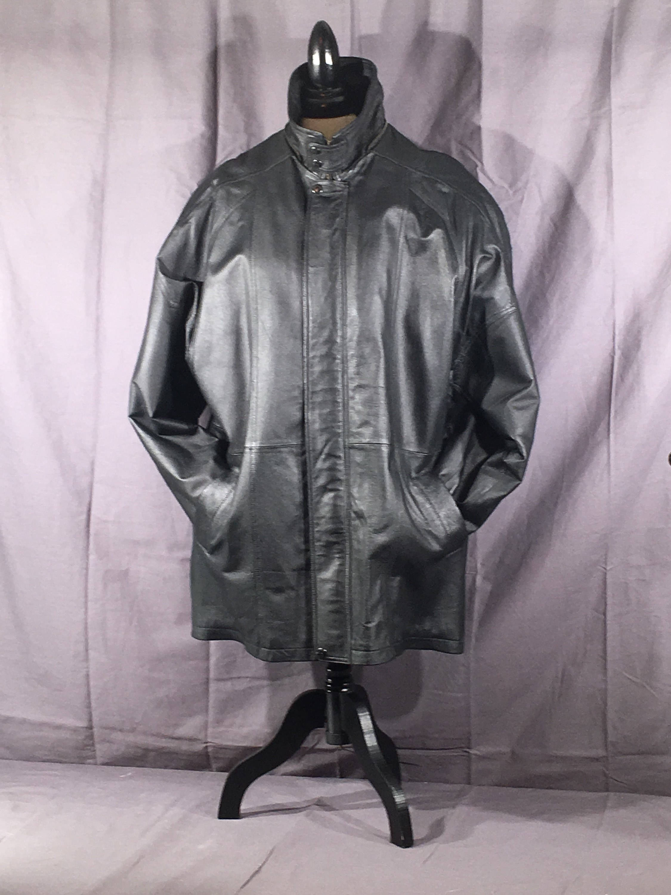 Vintage Black Leather Coat Phase 2 Winter Retro Vintage Black Leather Coat Phase 2 Winter Retro Wear Riding Mens Insulated Jacket