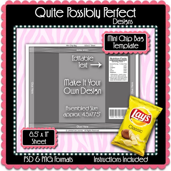 This is an image of Enterprising Free Printable Chip Bag Template This is a picture of Enterprising Free Printable Chip Bag Template