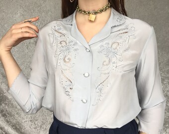 Royal Silk Vintage Blouse