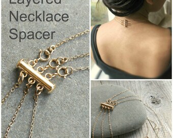 Detangling Layered necklace spacer clasp, gold, silver or Rose gold, no more tangle, no more mess. detangling, detangled, Layering magic!