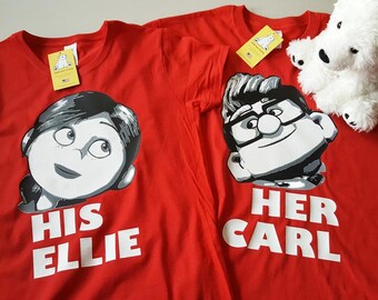 Carl and Ellie His and Her Shirts - Adventure is Out There! - Great for Married Couples Newlyweds Valentines Day or as a Wedding Gift