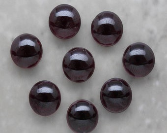 Garnet Round Cabochon 12mm, Semi-Precious Gemstones, 4 Pieces