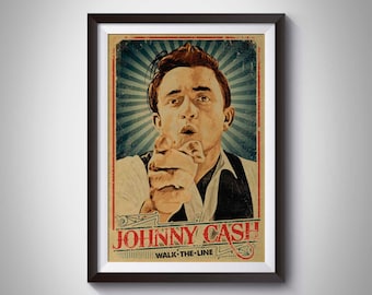 Johnny Cash, Johnny Cash poster, Johnny Cash print, Johnny Cash wall art, Home decoration