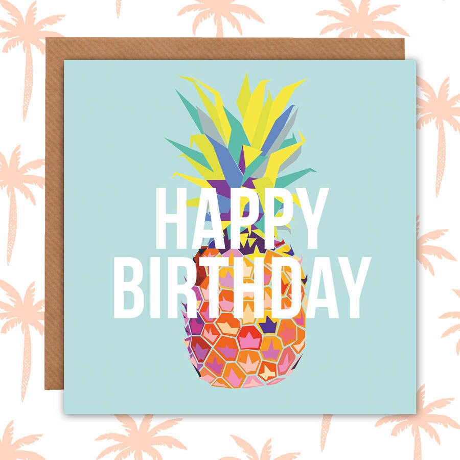AnanasGeburtstagskarte Ananas Karten Geburtstag Karten