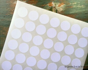 315 Recycled White 1" Circle Stickers, 1" (25mm) round stickers, blank planner labels, eco-friendly 1-inch circle stickers (5 sheets)