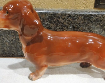 Vintage Dachsund Dog Figurine/ Japan