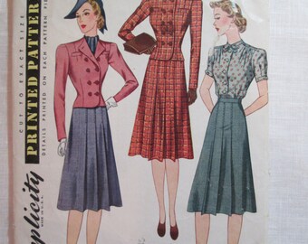 Antique 1939 Simplicity Pattern #3273 - size 36" Bust